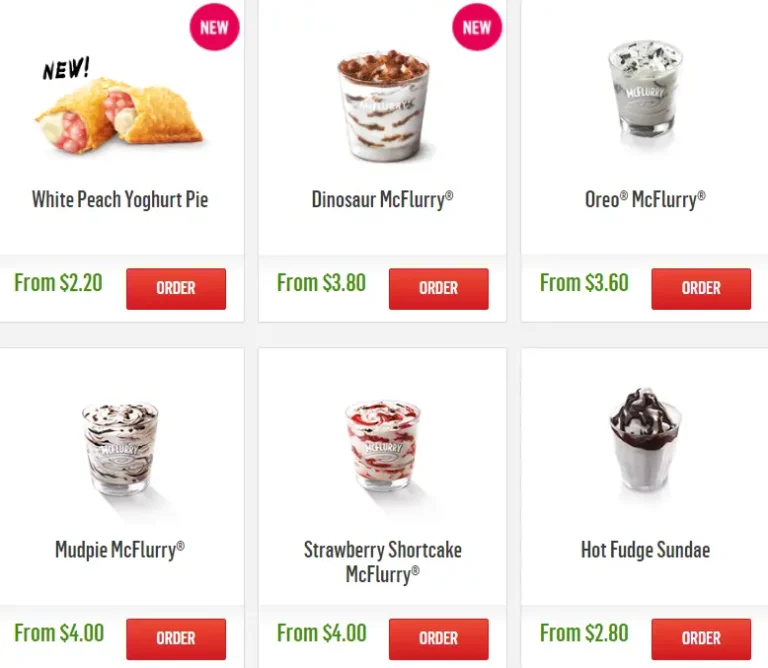 Mcdonalds Dessert Menu With Prices