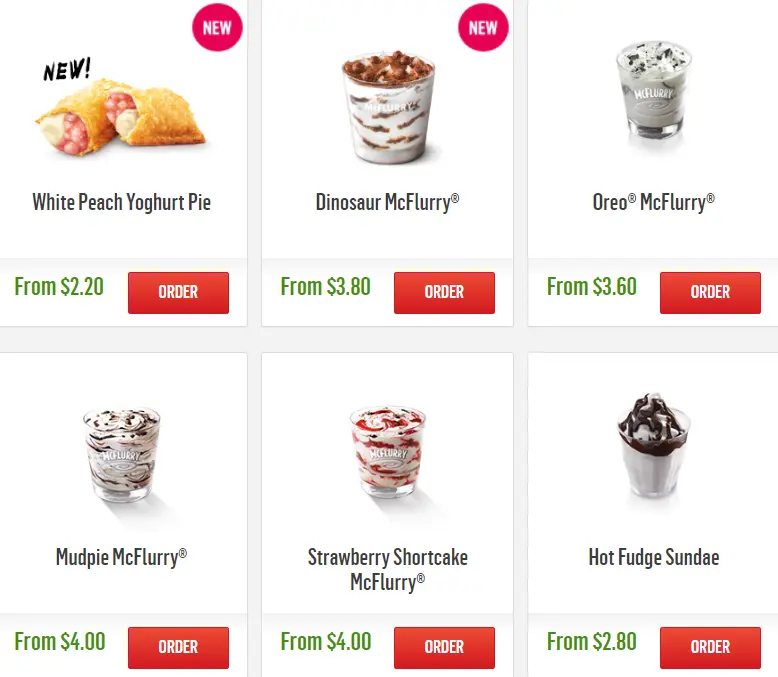 Mcdonalds Dessert Menu With Prices