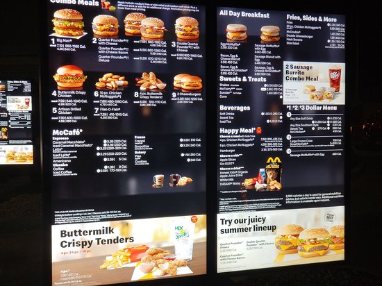 Mcdonalds Drive Thru Menu With Prices