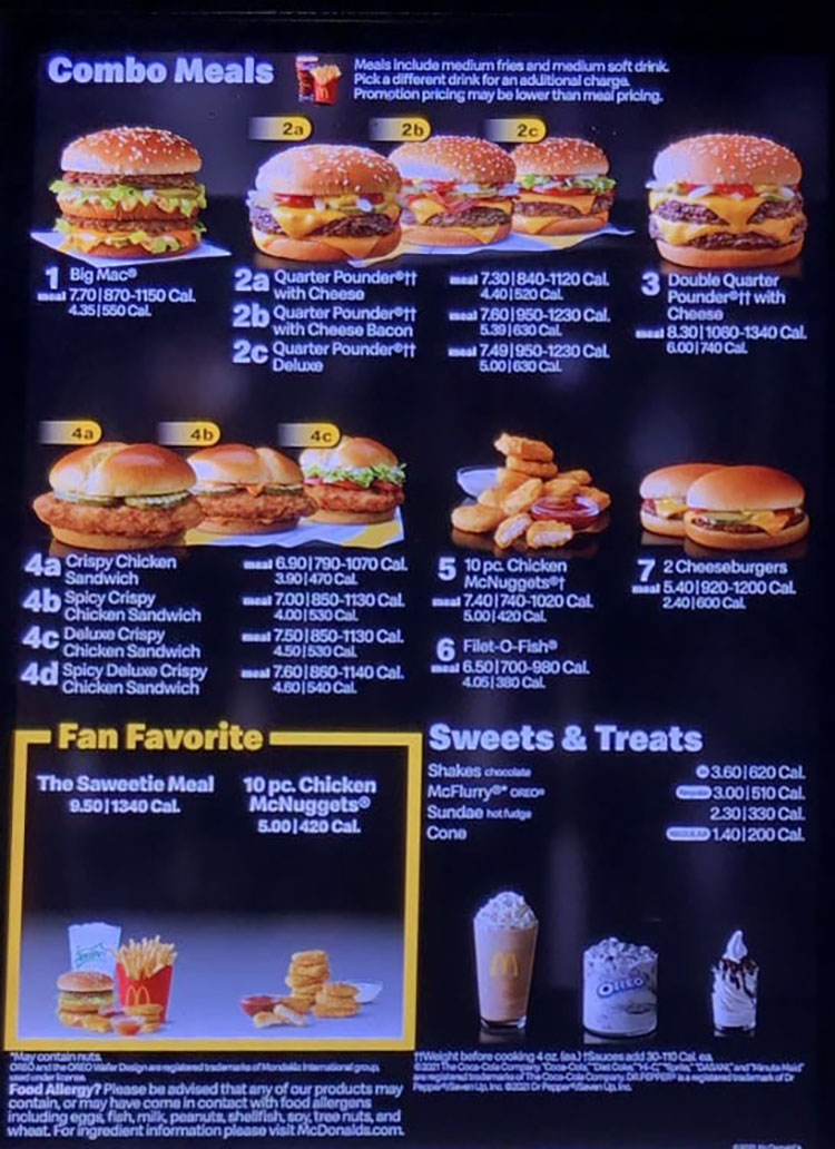 Mcdonalds Menu With Prices Lunch