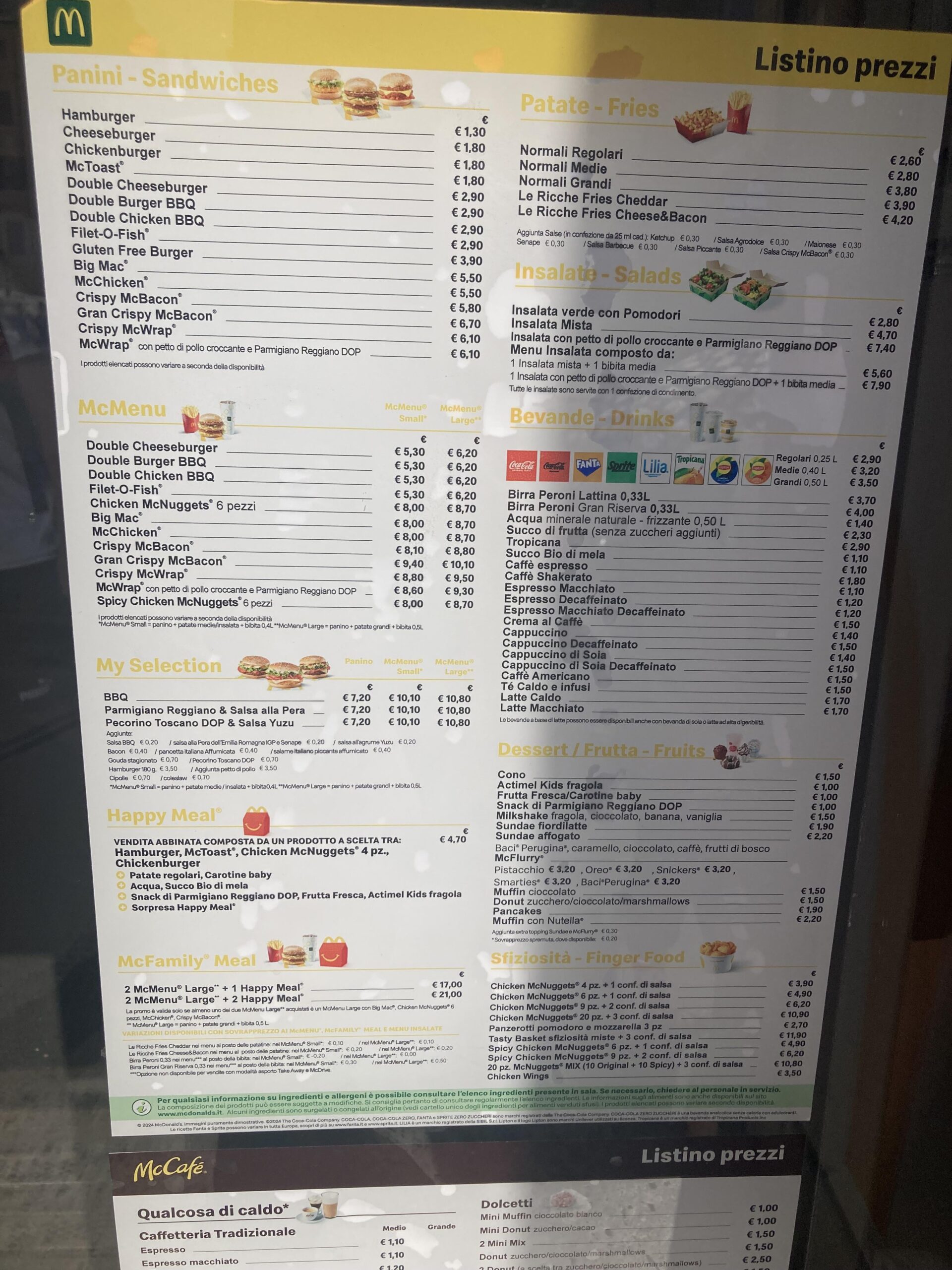 Mcdonalds Rome Menu With Prices